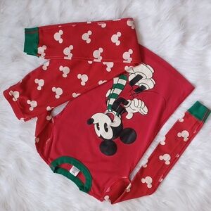Hanna Andersson Disney Mickey Mouse Christmas Pajamas. Boys size 10.